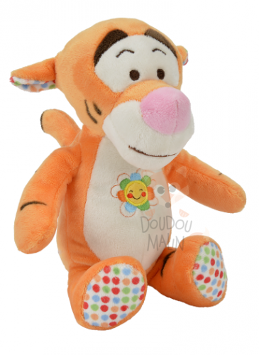  peluche good morning tigrou tigre orange blanc fleur soleil 